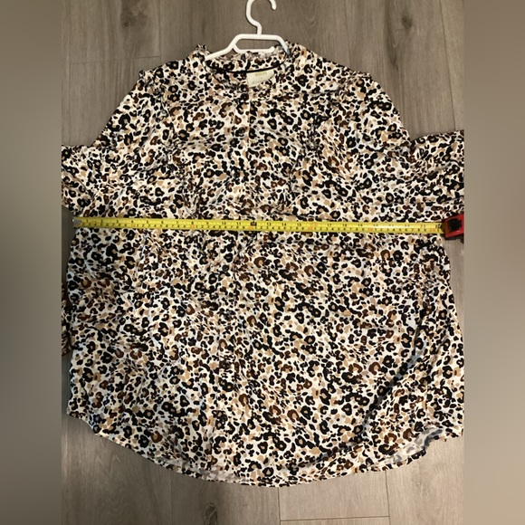 Anthropologie Maeve Katia Leopard Print Ruffle Shirt Blouse Top. Size 16. - Picture 6 of 10